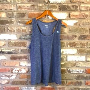 REEBOK Medievel Blue Heather Slim Fit Athletic Racerback Tank Top XL